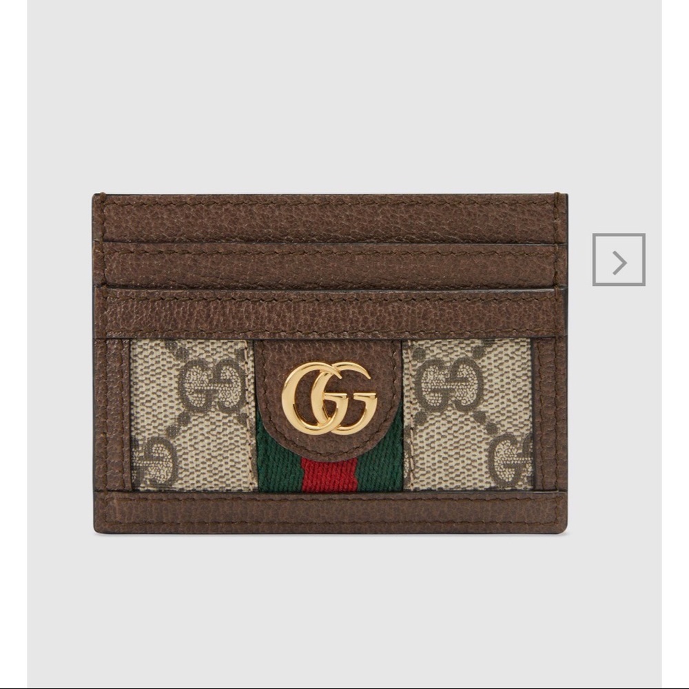 NIB Authentic Gucci Ophidia GG Card Case, Brown